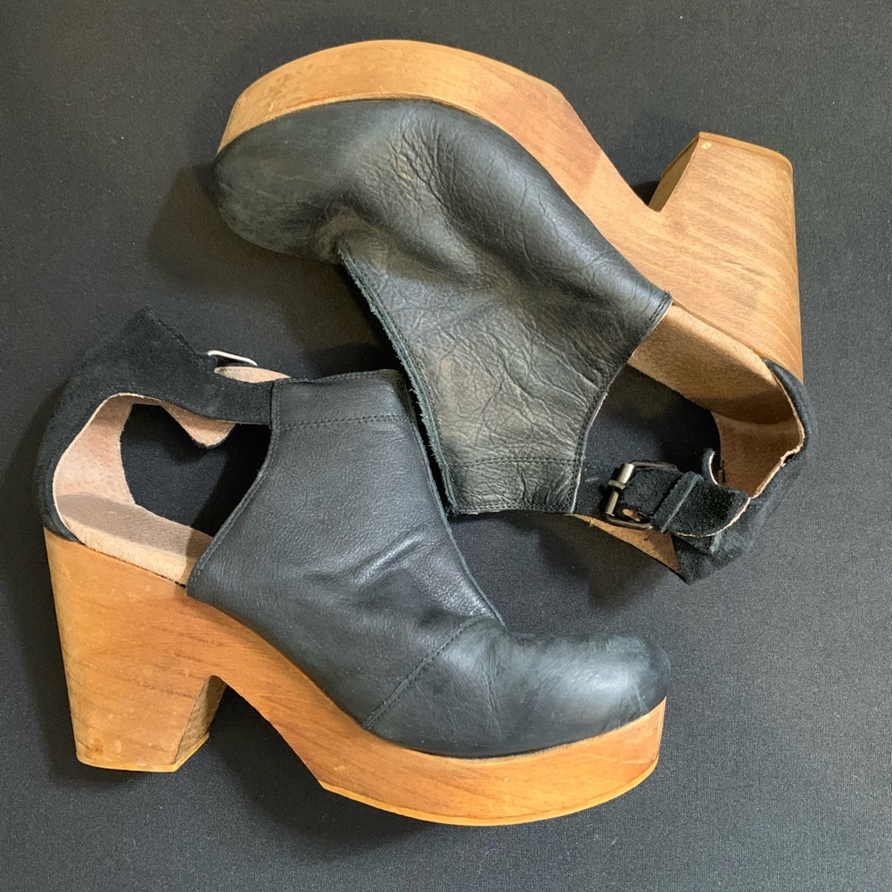 Free people Black Clog Booties